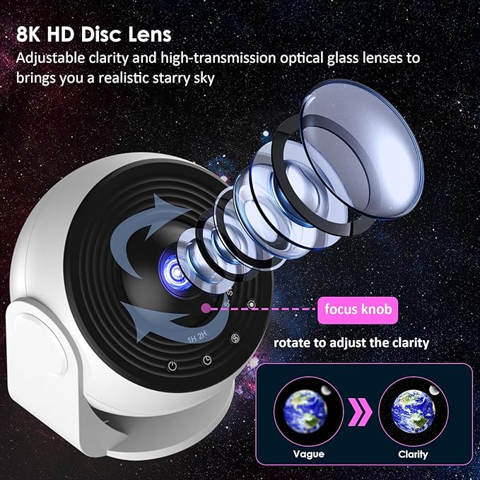 Galaxy Projector Pro for Bedroom,13 in 1 Planetarium Star Projector with Solar System & Constellation,360° Rotating Galaxy Light Projector with Timer,Ceiling Night Light for Kids Adults Gift