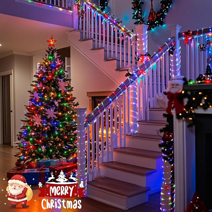 33Ft LED Rope Lights Indoor,100 LED Tube Lights with 18 Colors,String Lights for Outside Waterproof LED Rope Lighting for Outside, Garden, Pool, Bedroom, Wedding, Party, Indoor Outdoor Decoration