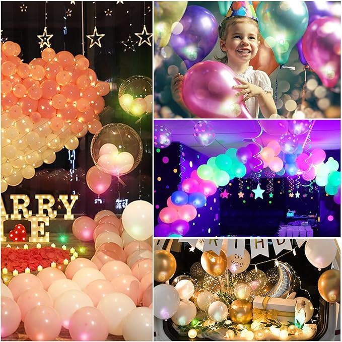ZGWJ 50PCs Red Balloon Lights Mini, Battery Powered, Long Standby Time Waterproof Tiny Led Round Light for Paper Lantern Balloon Party Easter Eggs Wedding Christmas Halloween Decorations﻿