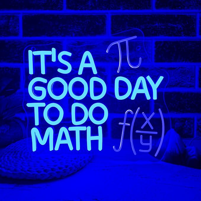 It's A Good Day To Do Math Neon Sign, Dimmable LED Math Classroom Decor Sign, Funny Math Decor Classroom Neon Light Art Classroom Welcome Sign Math Teacher Gift(11.8 * 10.6in)