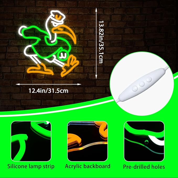 University Neon Sign for Wall Decor Football Neon Light for Man Cave | Dimmable University Led Sign for Fans, Bedroom, Dorm, Game Room,Bar Party Decor, Birthday Gifts for Men 13.8*12.4In