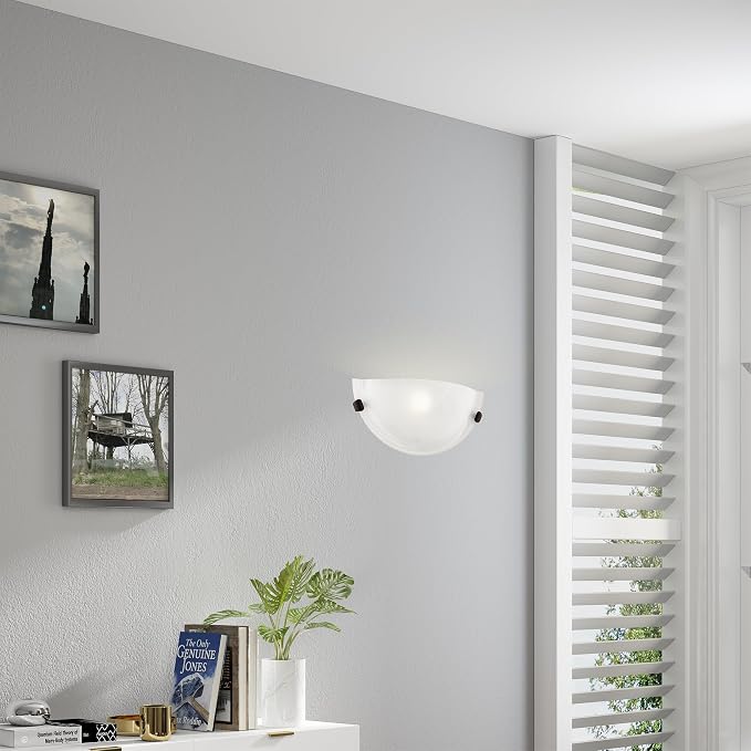 Livex Lighting 4271-07 Oasis 1-Light Bronze Wall Sconce , White