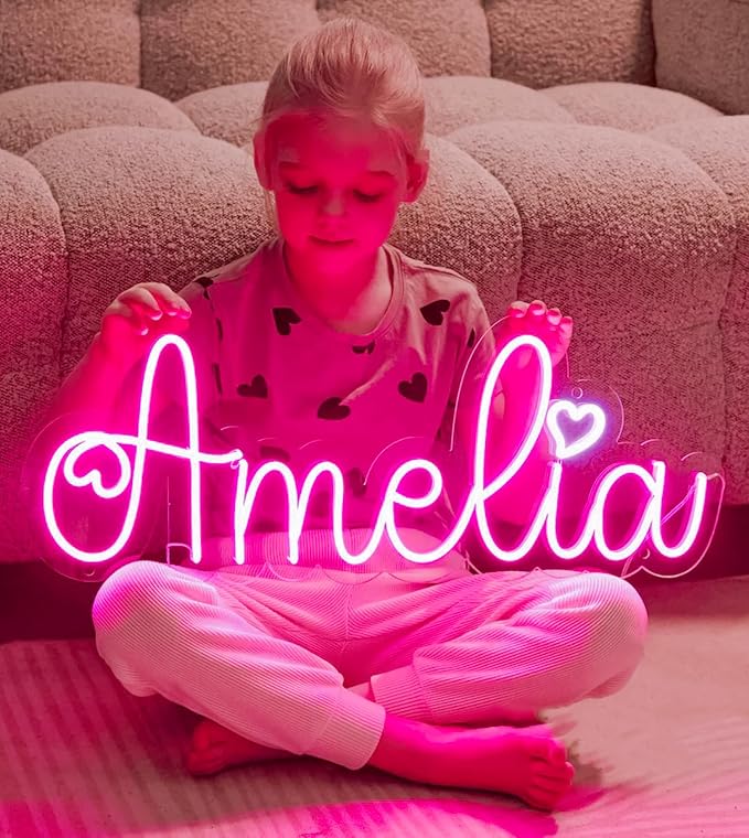 CIONAOR Custom Personalized LED Neon Name Sign | Dimmable, Wedding Backdrop, Boys & Girls Room, Custom Light Up Sign for Nursery Wall Decor, Birthday Party & Playroom