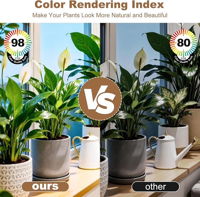 Hanging Grow Light, 30W LED Lamp with Timer for Indoor Plants | 4000K LED plant lamp with 15 ft cord, outlet timer, and boho paper rope shade for succulents, herbs, and low-light rooms.