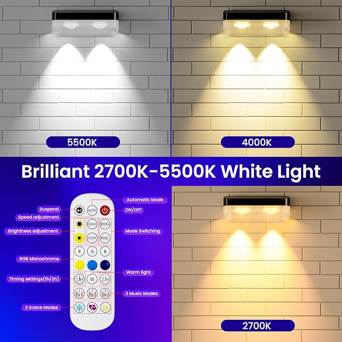 16 Pack 100ft Outdoor Deck Lights, Fence Lights APP/Remote Control | RGBICfence lights,16 Million Monochrome Modes,IP67 Waterproof, Color Changing Fence Lights for Fence