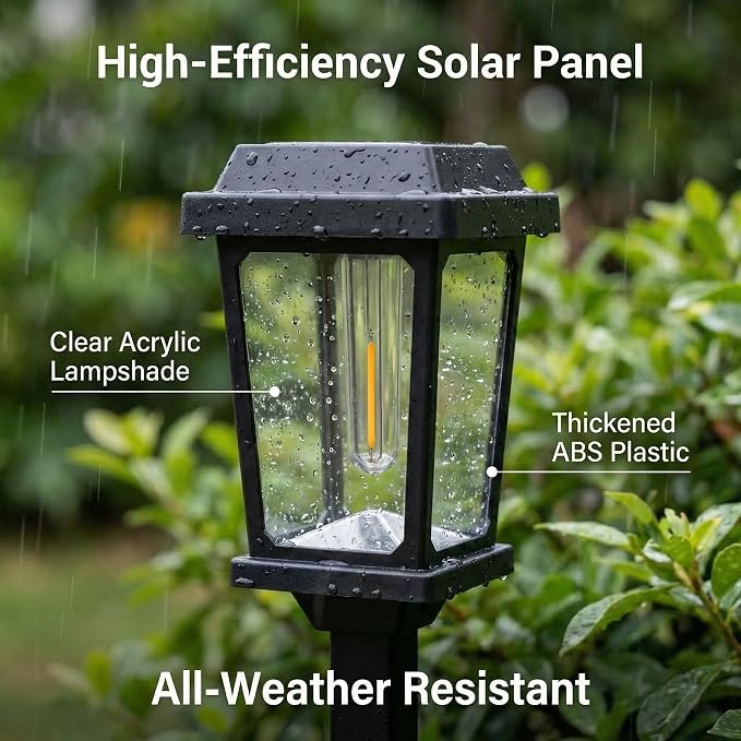 Solar Pathway Lights Outdoor 10 Pack, LED Solar Garden Lights | Auto On/Off Waterproof Solar Lights Outdoor Garden Pathway Lights for Yard Landscape Path Walkway Decorative, Warm White