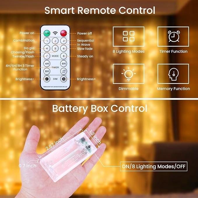 innolife LED Fairy String Lights Battery Operated Timer with Remote Control | 6 Pack 10 Ft 30 LED Copper Wire Twinkle Lights for Bedroom Christmas Wedding Party Indoor Outdoor Decoration