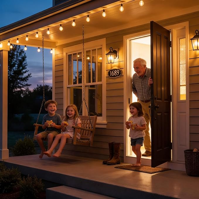RTTY Outdoor String Lights 25ft, G40 Led Patio Globe Lights with 13pcs Plastic Bulbs, Shatterproof Waterproof Connectable Hanging for Porch Cafe Bistro Backyard Gazebo Balcony Deck Party