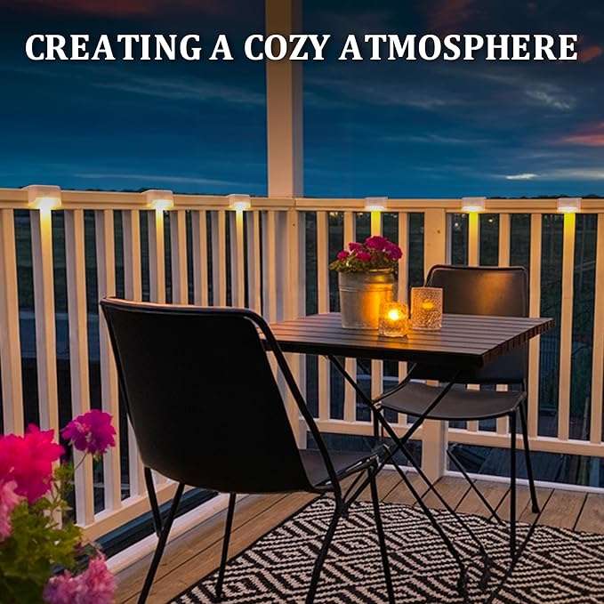 Solar Deck Lights Outdoor Waterproof, Solar Powered Fence Lights for Outside Stairs, Step, Yard, Patio, Garden and Pathway Decor(Warm White) 16Pack
