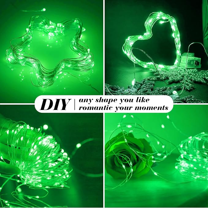 ZGWJ 8 Pack Green Fairy Lights, Mini String Lights | Battery Operated 7 FT 20 LED Waterproof 3 Modes for DIY, Parties, Wedding, Halloween, Christmas Decoration