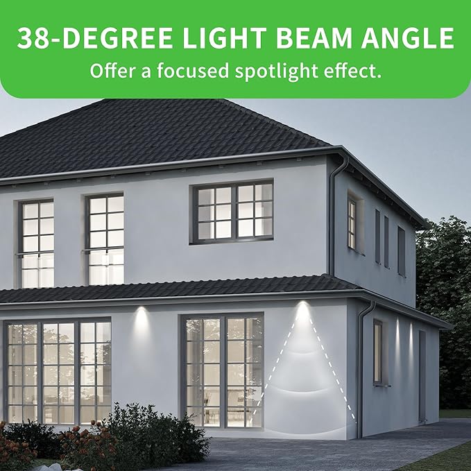 PAR38 Dusk to Dawn LED Flood Light Bulbs, Daylight White 5000K, 150W Equivalent 17W, 1700LM, Auto On/Off Light Sensing Outdoor Light Bulb, 2 Pack, Non-Dimmable, HQ-H033