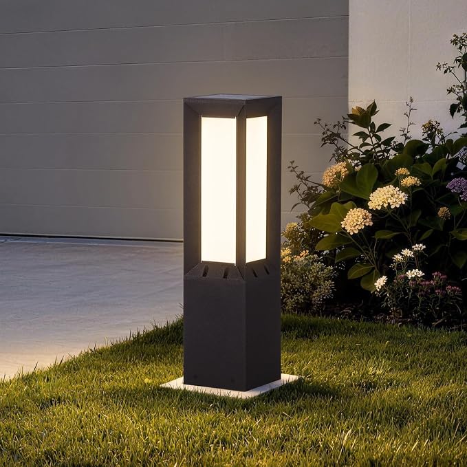 MVBT 24" Solar Pathway Lights Outdoor IP65 Waterproof Landscape Path Lights | Dusk to Dawn Solar Bollard Light, Modern Lamp Path Light, 3000K Commercial Pathway Lighting for Driveway Patio Walkway Lawn