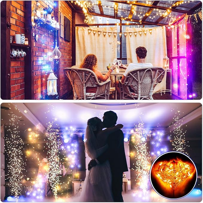 20 Pack LED Fairy Lights Colored Battery Operated String 3 Speed Modes 7 ft 20 LED Starry Wedding Decoration Waterproof Wire Twinkle Light for DIY Jar Bedroom Party Supplies (Colorful Color)
