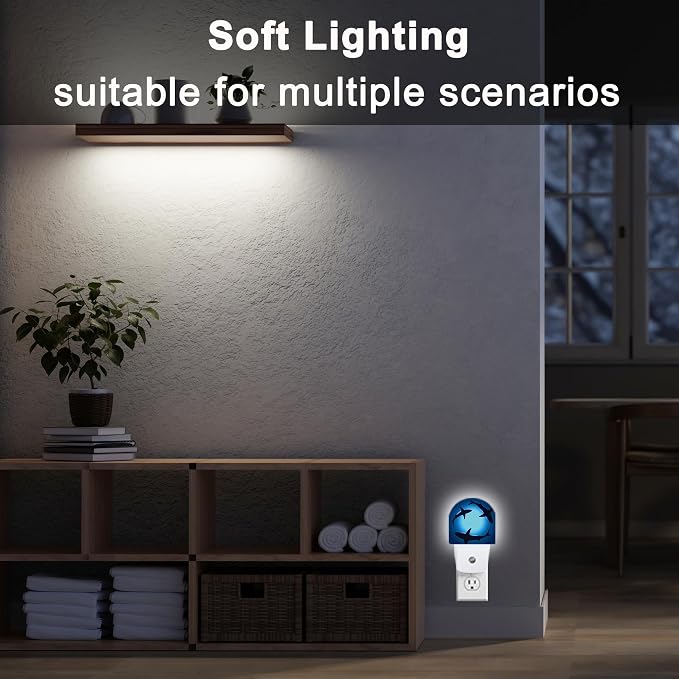 Night Light,Floating Sharks Night Lights Plug Into Wall Bedroom Bathroom Kitchen Hallway Stairs Hallway,Energy Efficient Decor Desk Lamp Gifts