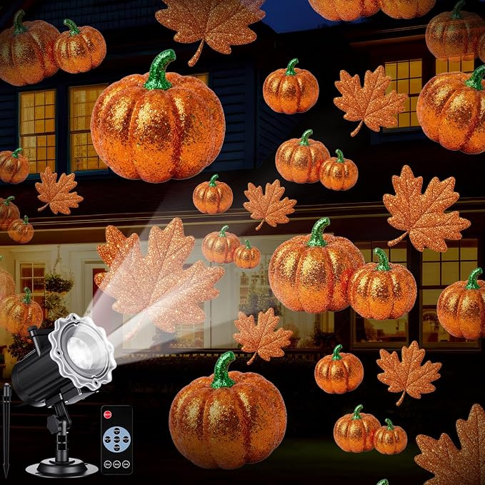 Independence Day Projector Light Outdoor, Decorative Patriotic Dynamic LED Projector Light with 12 Holiday Film Slides Waterproof Landscape Rotation Lighting Projection Lamp