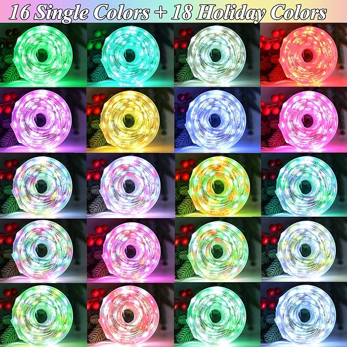 Lovelite Fairy Lights 34 Colors Changing, 2 Pack Total 40FT 120LED Easter String Lights Battery Operated USB Plug in, Waterproof Twinkle Lights with Remote for Holiday Wedding Party Indoor Outdoor