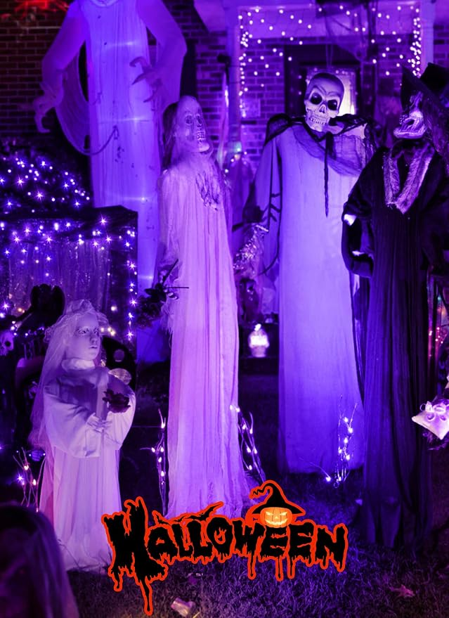 Minetom 5 Pack Battery Operated Fairy Lights, 7Ft 20 LED String Lights | Waterproof Firefly Lights with Timer 6 Hours On 18 Hours Off, Ideal for Indoor Outdoor Halloween Haunted Decor,Purple
