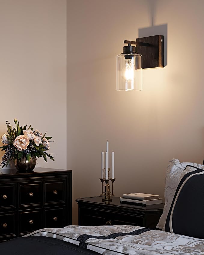 Rayogale Wireless Battery Operated Wall Sconce Set of 2 with Remote Control | Retro Industrial Black Brass Dimmable Easy Install Rechargeable Wall Light with Timer for Living Room Bedroom Emergency 3000K