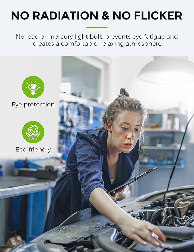 L LOHAS LED Super Bright Light Bulbs, High Lumen Garage E26 LED Bulb | 250-300W Equivalent 3400LM, 5000K Daylight, 30 Watt, w/E39 Adapter for Commercial Warehouse Workshop Factory Barn, 2 Pack