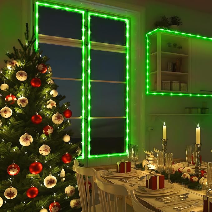 KNONEW 164FT 1000LED Rope Lights for Outside,Outdoor String Lights Waterproof 8 Modes Clear Tube Light for Indoor,Bedroom,Wedding,Garden,Patio,Christmas,Tree,Rv,Holiday Decoration(Green)