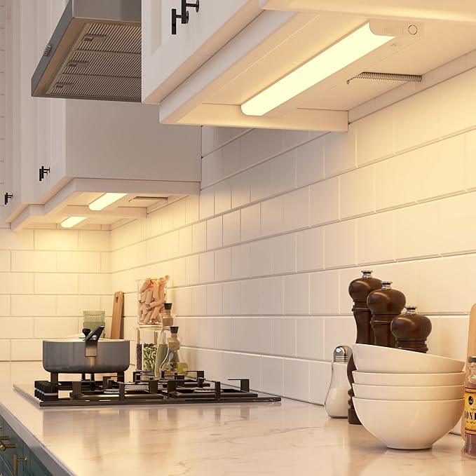 GETINLIGHT Inlight 12-inch Hardwired Only LED Under Cabinet Lighting, Soft White(3000K), Dimmable, Matte White Finished, ETL Listed, IN-0201-11-WH