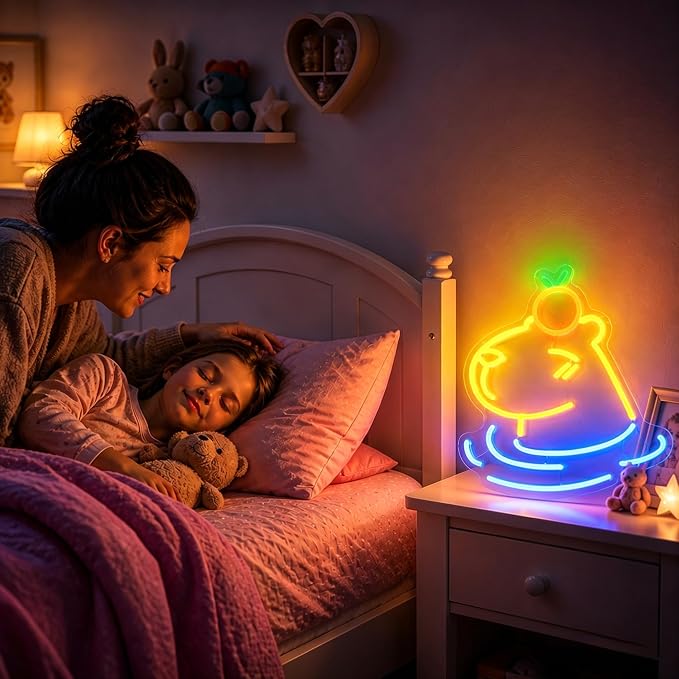 Capybara Neon Sign Led Sign Neon Signs for Wall Decor Neon Lights | Capybara Led Light Up Sign, Blue Yellow Game Room Decor, Boys Girls Gift, Party, Wall Decor, 5V USB Powered