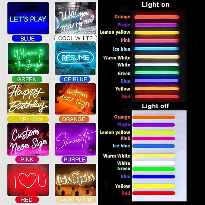Wakklia Custom Neon Signs, Neon Name Sign Customizable for Wall Decor | Personalized Neon Sign Larger LED Light up Sign Customizable for Bedroom Wall Decor, Neon Name Sign For Wedding Birthday Shop