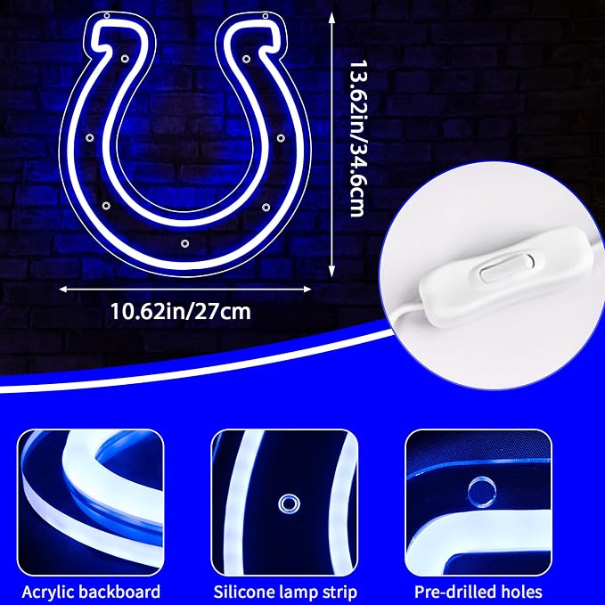Football Neon Sign for Wall Decor Football Led Neon Light for Man Cave | Dimmable Rugby Team Logo Led Sign for Bedroom Party Club Bar Dorm Garage Decor Birthday Gifts for Rugby Fans Size12.9*13.7 In