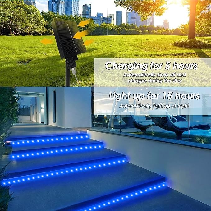 LiyuanQ 164 FT 1000 LED Rope Lights Solar Powered Waterproof String Lights 8 Modes Outdoor Tube Light Copper Wire Fairy Lights for Christmas Garden Fence Yard Party Pool Wedding Decor (1000 LED Blue)