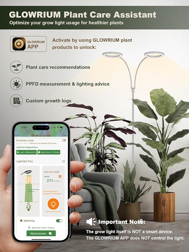 Tall Plant Grow Light for Indoor Plants, Full Spectrum Plant Light | 48W LED Grow Lamp with Dual Heads, 23.5-71" Adjustable Height, 3/9/12/16H Timer, 6-Level Dimming for Large Houseplants