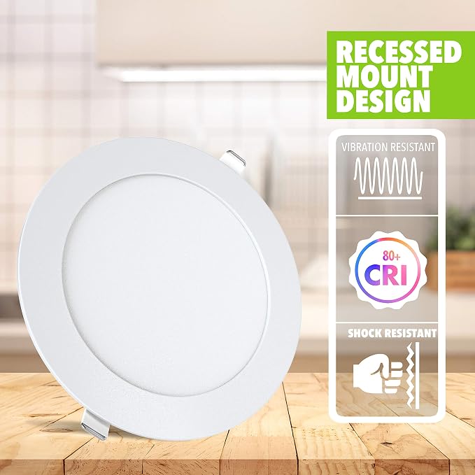5 Pack Leisure LED RV Boat Recessed Ceiling Light 720 Lumen Super Slim LED Panel Light DC 12V 5.75" 9W Full Aluminum Downlights (Natural White)