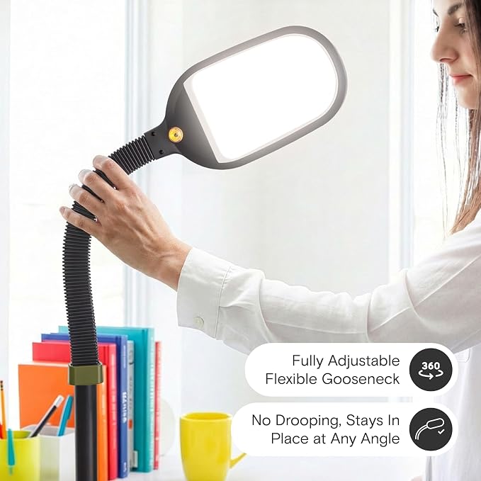 Brightech Litespan - Bright LED Floor Reading Lamp for Over Chair Crafts and Reading, Estheticians' Light for Lash Extensions, Adjustable Standing Lamp for Living Room, Bedroom, Office - Green