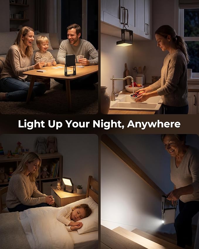 3 Pack Portable Camping Lantern, 4000mAh Dimmable LED Camping Light Flashlight with 360° Stand, 3 Color Modes, Rechargeable Lamp for Power Cuts, 2-in-1 Emergency Lamps Lanterns for Home Power Outages