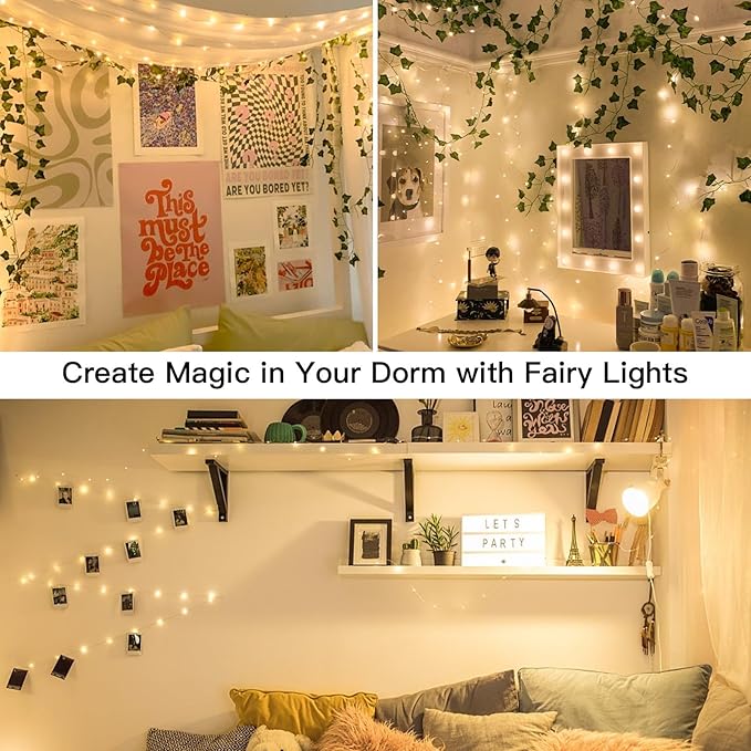 Fairy Lights Battery Operated 66ft 200 LED String Lights Remote | Fairy Twinkle Lights, For Bedroom Patio Garden Party Wedding, Indoor/Outdoor Use