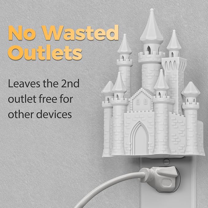 Night Lights Plug into Wall,3D Printed Castle RGB Night Light | 10-Color Change NightLight, 3 Level Brightness Adjustable Dimmable Nightlights with Dusk to Dawn Sensor for Bathroom Hallway