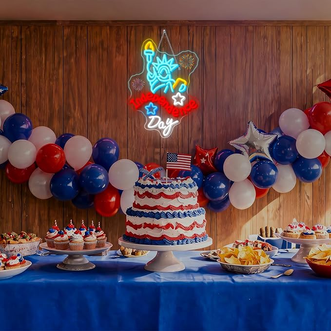 Statue of Liberty Neon Sign Independence Day Neon Light 4th Of July LED Led Light Goddess of Liberty Led Sign 250th Anniversary Led Sign Gifts for Americans for Patriotic Party Bedroom Bookstore Man Cave Bar Patio