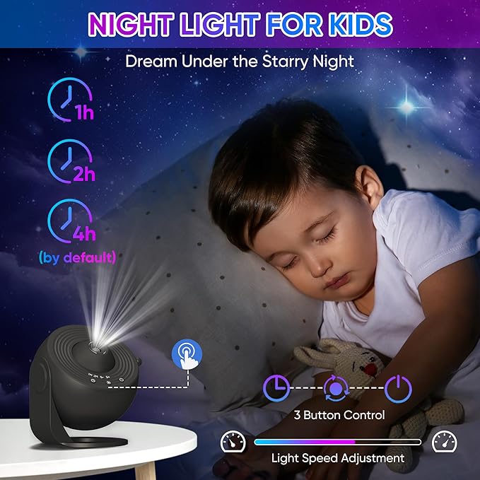 Galaxy Projector, 13 in 1 HD Planetarium Star Projector for Bedroom, 360 Rotating Star Projector Light with Adjustable Knob and Timer for Kids, Ceiling, Gifts, Room Decoration