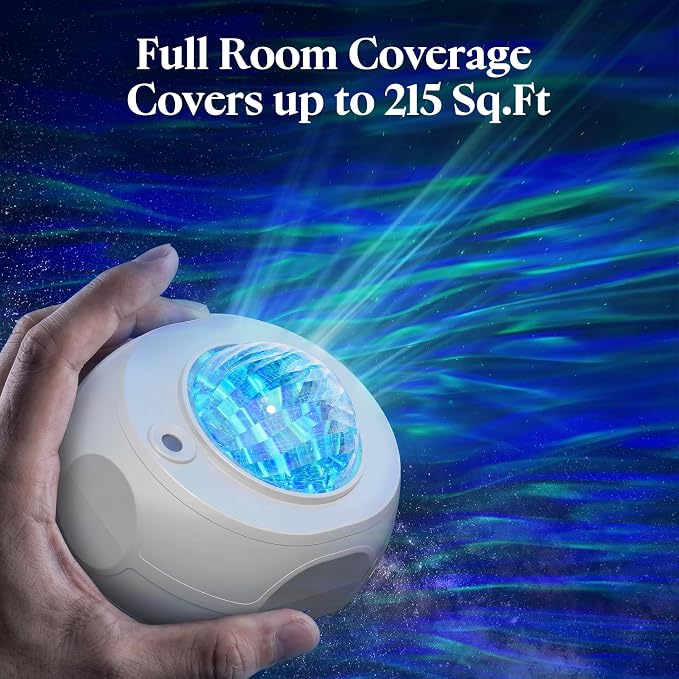Northern Lights Projector, 16-Color Ocean Wave Galaxy Projector for Bedroom & Home Spa, Water Lamp Room Decor, Remote & Timer, Aesthetic Shower Light Gifts for Women Teen Girls Kids