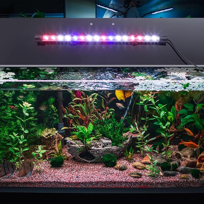 Sieral Aquarium Lids Polycarbonate Canopy with LED Light 35.13 x 17.13 x 0.12 Inch for 50/65/84 Gallon Without Center Brace Aquariums Cover Fish Tank Lid with a Hook Knife, Black