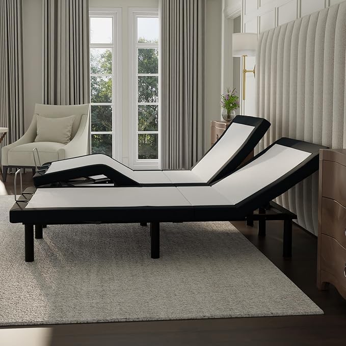 Blissful Nights Split King e4 Adjustable Bed Base Frame with Zero Gravity, Massage, Anti-Snore, Dual USB Charging, Under Bed Nightlight