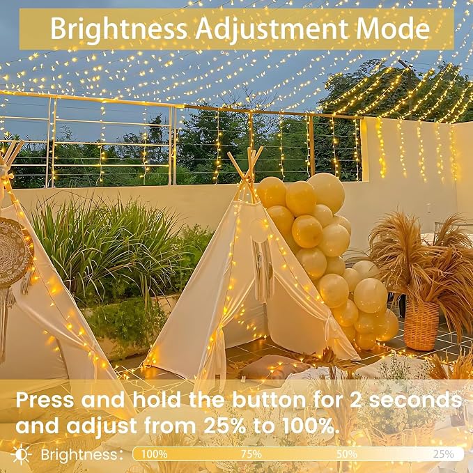 2 Pack 200 LED Connectable String Lights, Christmas Lights Outdoor Indoor | Warm White, 13 Modes, Timer, 66FT Clear Wire Waterproof Twinkle Fairy Lights Plug in for Bedroom Classroom Xmas Tree Decor