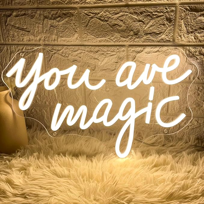 You Are Magic Neon Sign LED Signs for Wall Decor Dimmable Neon Lights Sign USB Powered Light Up Sign for Bedroom Living Room Home Bar Man Cave Christmas Birthday Party Wedding Decoration Gifts