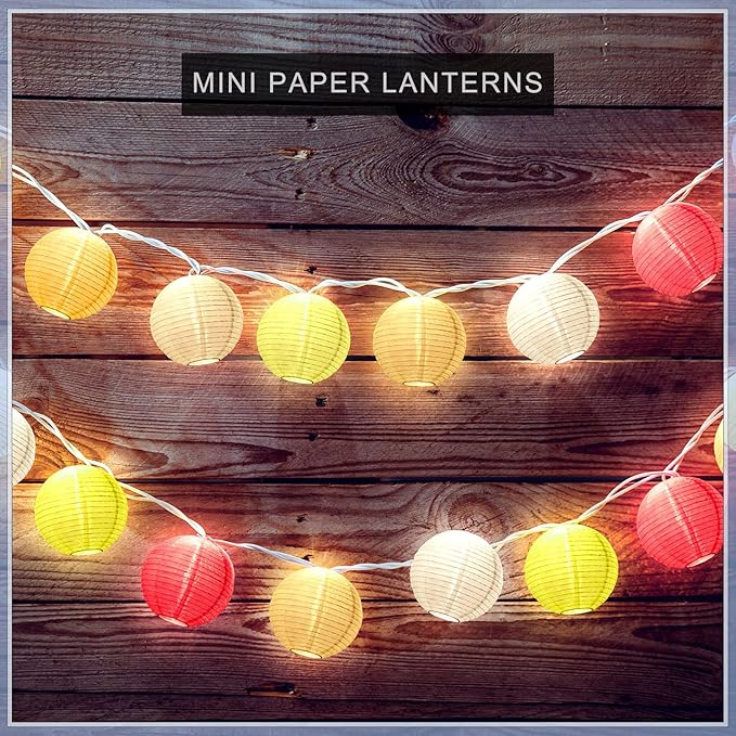 40 Pcs 3 Inch White Chinese Paper Lanterns Wedding Party Decorative Japanese Hanging Round Paper Lanterns Lamp for Weddings,Christmas Trees, Parties Home Decor