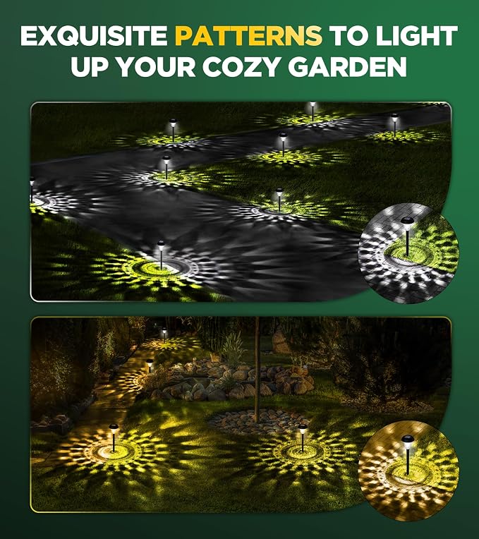 10 Pack Ultra Bright Solar Lights Outdoor Waterproof, from Dusk to Dawn Up to 12H Outdoor Solar Lights, Auto On/Off Solar Powered Garden Pathway Lights, Landscape Lighting Decorative for Yard, Patio