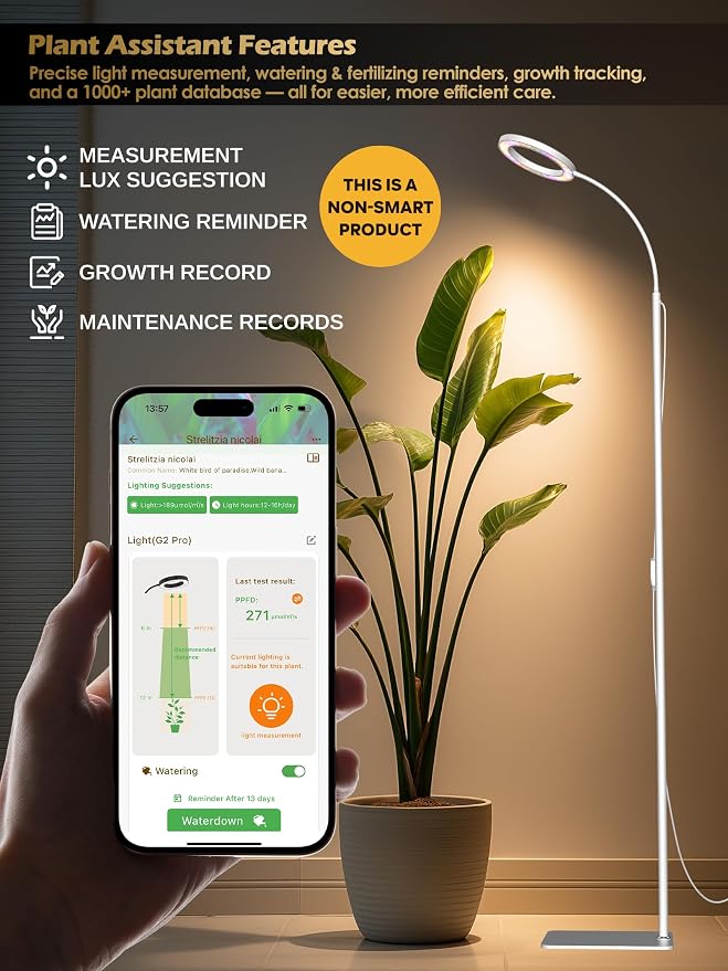 24W Grow Lights for Indoor Plants, Full Spectrum LED Plant Light With Stand | Dimmable, 3 Lighting Modes, 23"-79" Adjustable Height, Plant Growing Lamp with 3/9/12/16H Timer, Black Single Head Floor Lamp