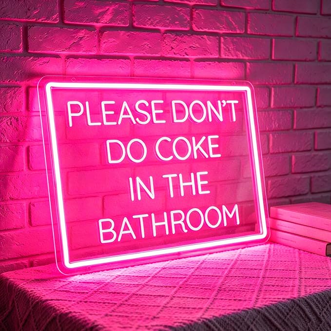 Bathroom Neon Lights Signs Neon Sign Led Sign Light for Wall Decor | Don't Do It In The Bathroom Neon Sign for Room Decor,Man Cave Decoration,Dormroom,Wall Decor,Gift,5V USB Powered