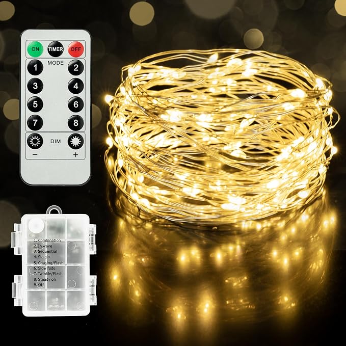 Twinkle Star, 4 Inches Indoor Outdoor, LED String Light for Xmas Tree Wedding Party Decorations, Warm White, 1 Pack