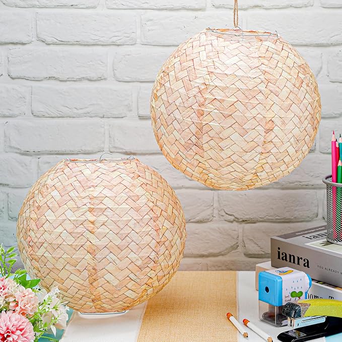 12 Pcs 10 Inch Hanging Paper Lanterns Party Decorations Pastel Classroom Decor for Birthday Back to School Party Decoration for Classrooms Wedding Birthday Ceilings(Vintage Color,Linen)