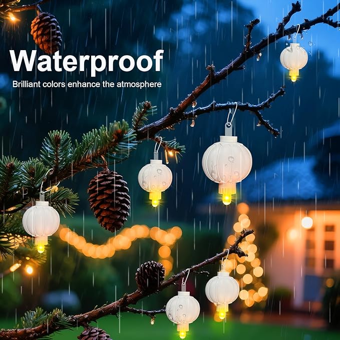 Aogist 48 Pack Small LED Lights Battery Powered Waterproof Hanging Light Last 48 Hours for Paper Lanterns,Balloons,Floral,Weddings & Festival Christmas Decorations,Warm White