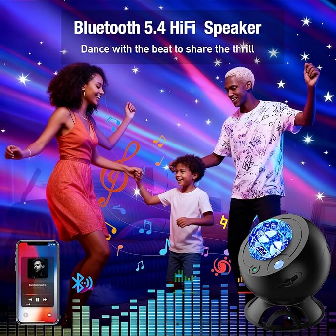 Star Projector,Northern Lights Projector,3 HD Projection Lenses Galaxy Projector for Bedroom,Bluetooth Speaker Star Light Projector,Moon Projector,Room Light Projector, Kids Bedroom Decoration